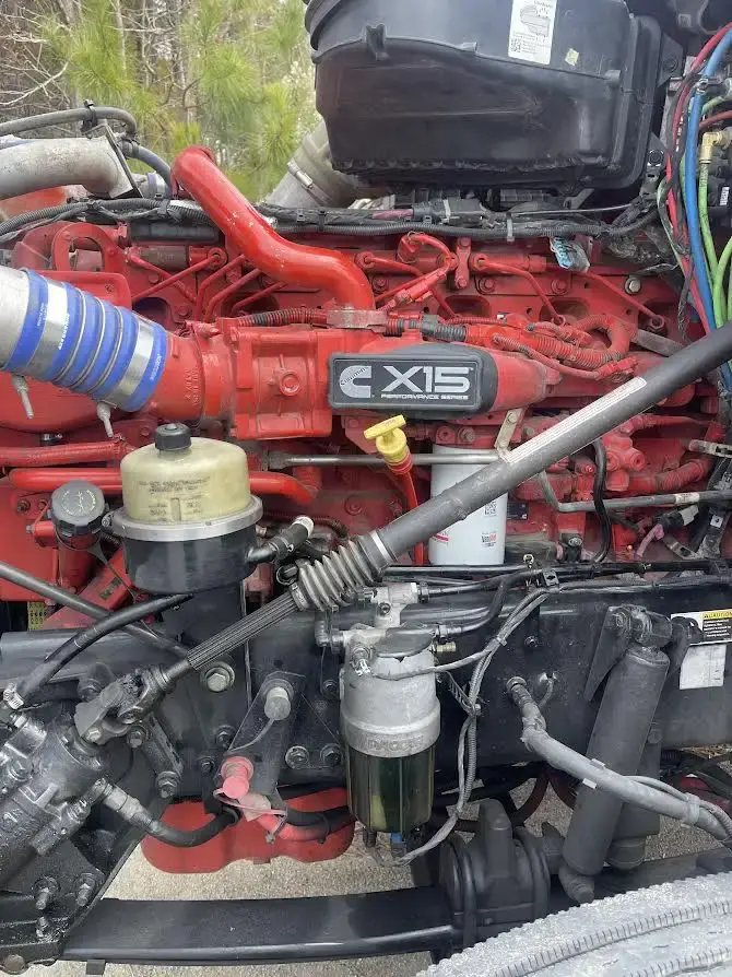 A Cummins X15 diesel engine opened up for service