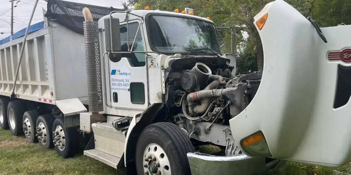 A truck pulled up for driveline work